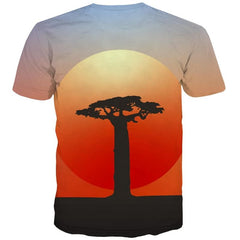 Tree T shirt Men Moon Tshirts Casual Landscape Funny T shirts Harajuku Tshirt Printed