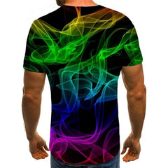 Smoke T-shirt Men Colorful T-shirts 3d Rainbow Tshirts Casual Art Funny T shirts