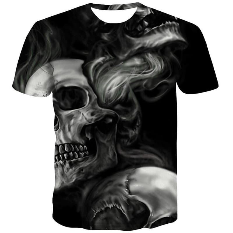 
Skull T shirt Men Smoke Cloud T-shirts 3d Skeleton Funny T shirts Hip Hop Tshirts Casual
                