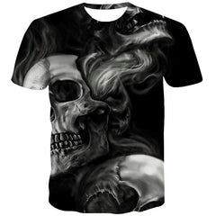 Skull T shirt Men Smoke Cloud T-shirts 3d Skeleton Funny T shirts Hip Hop Tshirts Casual