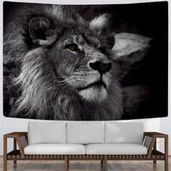 Lion Tapiz Animal Home Tapestrys Anime Rug Wall Harajuku Tenture Mandala Black Tapestries