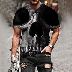 Skull T-shirt Men Abstract Tshirt Printed Skeleton T-shirts 3d Funny Tshirts Casual