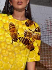 Bee T-shirt Women Animal Shirt Print Lovely Funny T shirts Harajuku Tshirt Printed