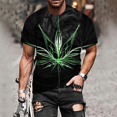 Leaves T-shirt Men Colorful Tshirts Casual Rainbow Shirt Print Harajuku T-shirts 3d