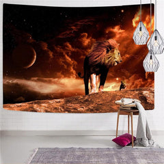 Lion Tapiz Animal Tapestries Anime Rug Wall Galaxy Home Tapestrys Moon Tenture Mandala