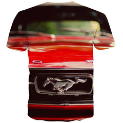 Racing Car T-shirt Men Metal Tshirt Anime City Tshirts Cool Gray Tshirt Printed Retro T-shirts Graphic