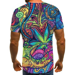 Hippie T shirt Men Colorful Funny T shirts Graffiti Shirt Print Happy Anime Clothes