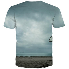 Basketball T-shirt Men Night View Tshirts Cool Galaxy Tshirts Novelty City T-shirts 3d