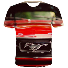 Racing Car T-shirt Men Metal Tshirt Anime City Tshirts Cool Gray Tshirt Printed Retro T-shirts Graphic