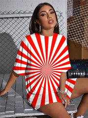 Dizziness T Shirt Women Abstract Punk Rock Stripe Summer Harajuku Funny T shirts