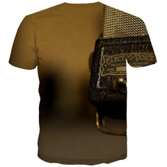 Music T-shirt Men Instrument Shirt Print Retro Tshirts Cool Electronic Tshirts Novelty
