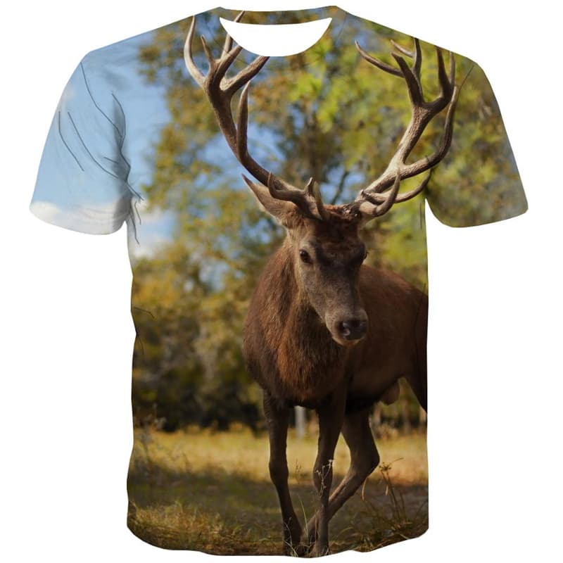 
Deer T shirts Men Animal Tshirt Anime Landscape T-shirts Graphic Harajuku T shirts Funny
                
