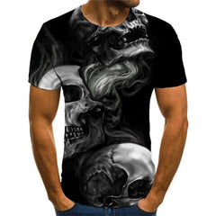 Skull T shirt Men Smoke Cloud T-shirts 3d Skeleton Funny T shirts Hip Hop Tshirts Casual