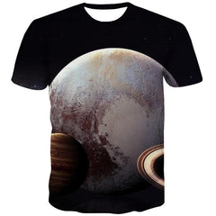Pluto T shirt Men Galaxy Tshirt Printed Space Funny T shirts Universe T-shirts 3d