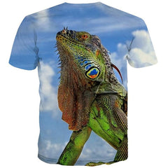 Lizard T shirt Men Animal T-shirts 3d Blue Sky Anime Clothes Harajuku Tshirts Casual