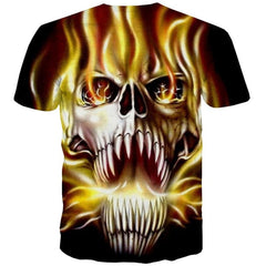 Skull T-shirt Men Flame Shirt Print Skeleton T-shirts 3d Party Tshirt Printed