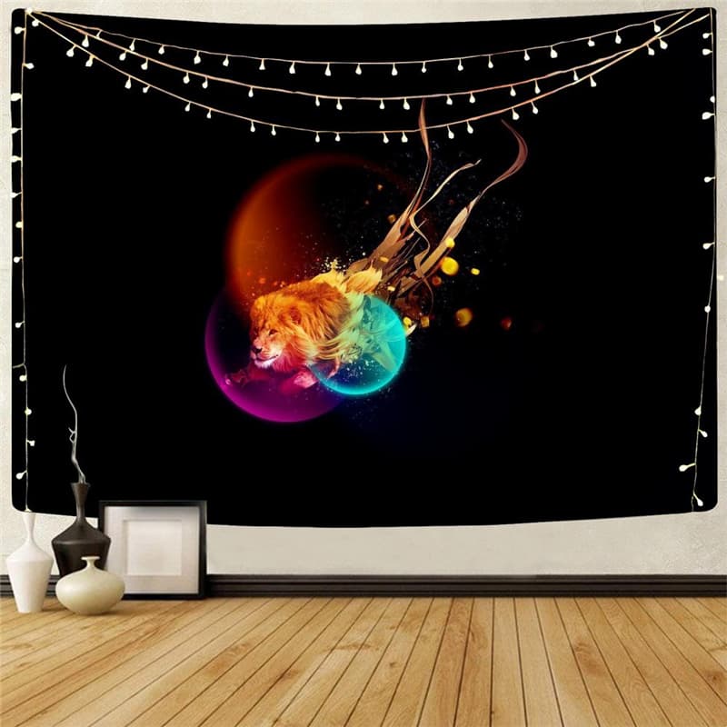 
Lion Tapestry Animal Wall Tapestry Anime Tenture Mandala Colorful Tapestries Flame Home Tapestrys
                