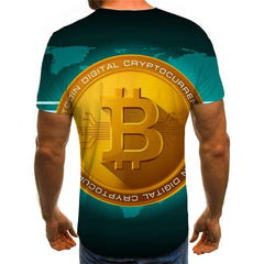 Bitcoin T shirt Men Retro Anime Clothes Harajuku Tshirts Casual Hip Hop Shirt Print