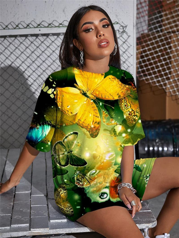 
Butterfly T Shirt Women Animal Gothic Colorful Tshirt Printed Harajuku Punk Rock
                