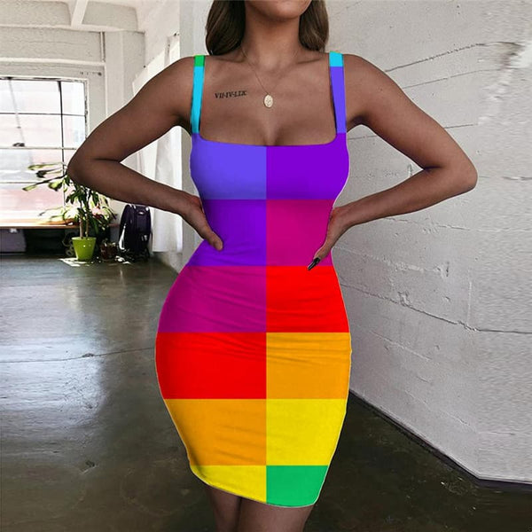 Cube Dress Women Abstract Ladies Dresses Geometry 3d Print Womens Clothing Club