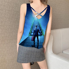 Galaxy Tank Top Women Space Anime Clothes Universe Vest Print Black Hole Sleeveless 3d