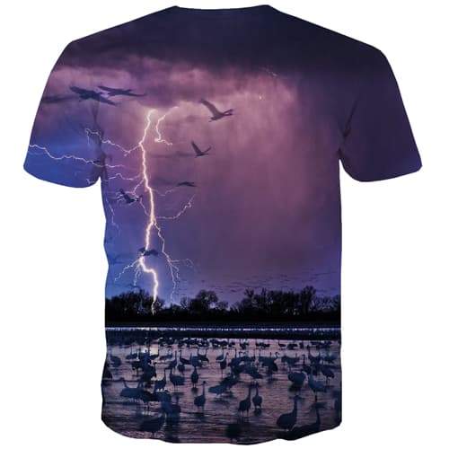 
Lightning T-shirt Men Animal Tshirts Novelty Harajuku T-shirts Graphic Nebula Shirt Print - KYKU
                
