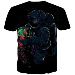 Astronaut T shirt Men Galaxy Tshirts Casual Black Anime Clothes Harajuku Funny T shirts