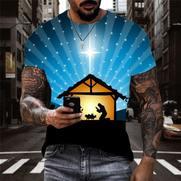Christian T-shirt Men Jesus Funny T shirts Animal Tshirts Casual Galaxy Tshirt Printed
