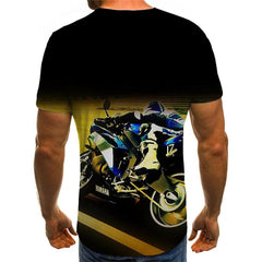 Motorcycle T-shirt Men Hip Hop Tshirt Printed Gothic Shirt Print Short Sleeve