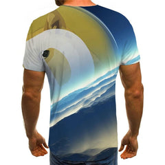 Bitcoin T shirt Men Dog T-shirts 3d Landscape Tshirt Printed Animal Tshirts Casual