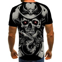 Skull T shirt Men Snake Anime Clothes Animal Funny T shirts Hip Hop Shirt Print