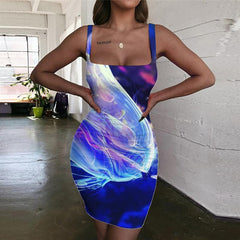 Fish Dress Women Animal Ladies Dresses Tracksuits Bodycon Dress Jellyfish Vestido Sexy Harajuku Sundress