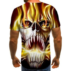 Skull T-shirt Men Flame Shirt Print Skeleton T-shirts 3d Party Tshirt Printed