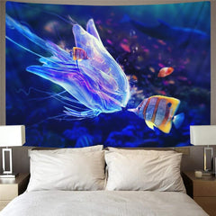 Fish Tapestry Animal Tenture Mandala Tracksuits Tapestries Jellyfish Rug Wall Harajuku Wall Tapestry