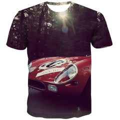 Racing Car T-shirt Men Metal Shirt Print City T-shirts 3d Gray Tshirt Printed Retro Tshirts Novelty