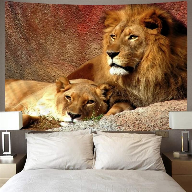 
Lion Tapestry Animal Rug Wall Anime Home Tapestrys Lovely Wall Tapestry Family Tenture Mandala
                