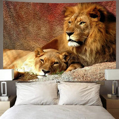 Lion Tapestry Animal Rug Wall Anime Home Tapestrys Lovely Wall Tapestry Family Tenture Mandala