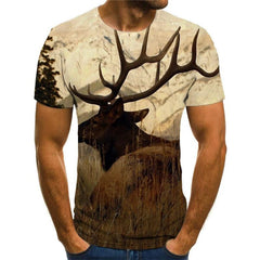 Animal T shirt Men Hunting Tshirt Printed Landscape Tshirts Casual Harajuku Shirt Print