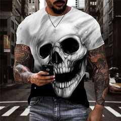 Skull T-shirt Men Hip Hop Anime Clothes Skeleton T-shirts 3d Harajuku Tshirt Printed