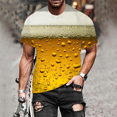 Beer T shirt Men Harajuku Funny T shirts Hip Hop T-shirts 3d Short Sleeve