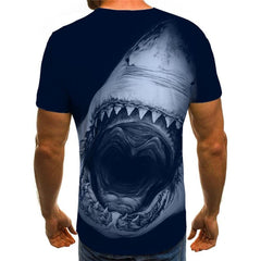 Shark T shirt Men Ocean Tshirts Casual Animal Shirt Print Black Anime Clothes