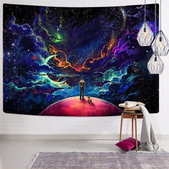 fantasy Tapiz space Tenture Mandala Galaxy Wall Tapestry Psychedelic Rug Wall Fantasy Home Tapestrys moon Tapestries Glow undefined Starry sky undefined star undefined