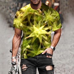 Leaves T-shirt Men Colorful Tshirts Casual Rainbow Shirt Print Harajuku T-shirts 3d