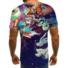 Astronaut T-shirt Men Space Shirt Print Music Funny T shirts Funny T-shirts 3d