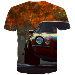 Racing Car T shirts Men Metal Tshirt Anime City Tshirt Printed Gray Tshirts Cool Retro Tshirts Casual