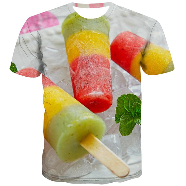 Sweet T shirt Men Gourmet T shirts Funny Icecream Tshirt Printed Colourful Tshirts Cool