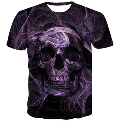 Skull T-shirt Men Abstract Shirt Print Skeleton Funny T shirts Mens Clothing