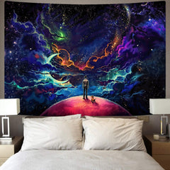 fantasy Tapiz space Tenture Mandala Galaxy Wall Tapestry Psychedelic Rug Wall Fantasy Home Tapestrys moon Tapestries Glow undefined Starry sky undefined star undefined