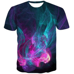 Abstract T-shirt Men Colorful T-shirts 3d Smoke Tshirts Casual Harajuku Shirt Print