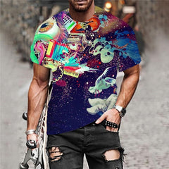 Astronaut T-shirt Men Space Shirt Print Music Funny T shirts Funny T-shirts 3d